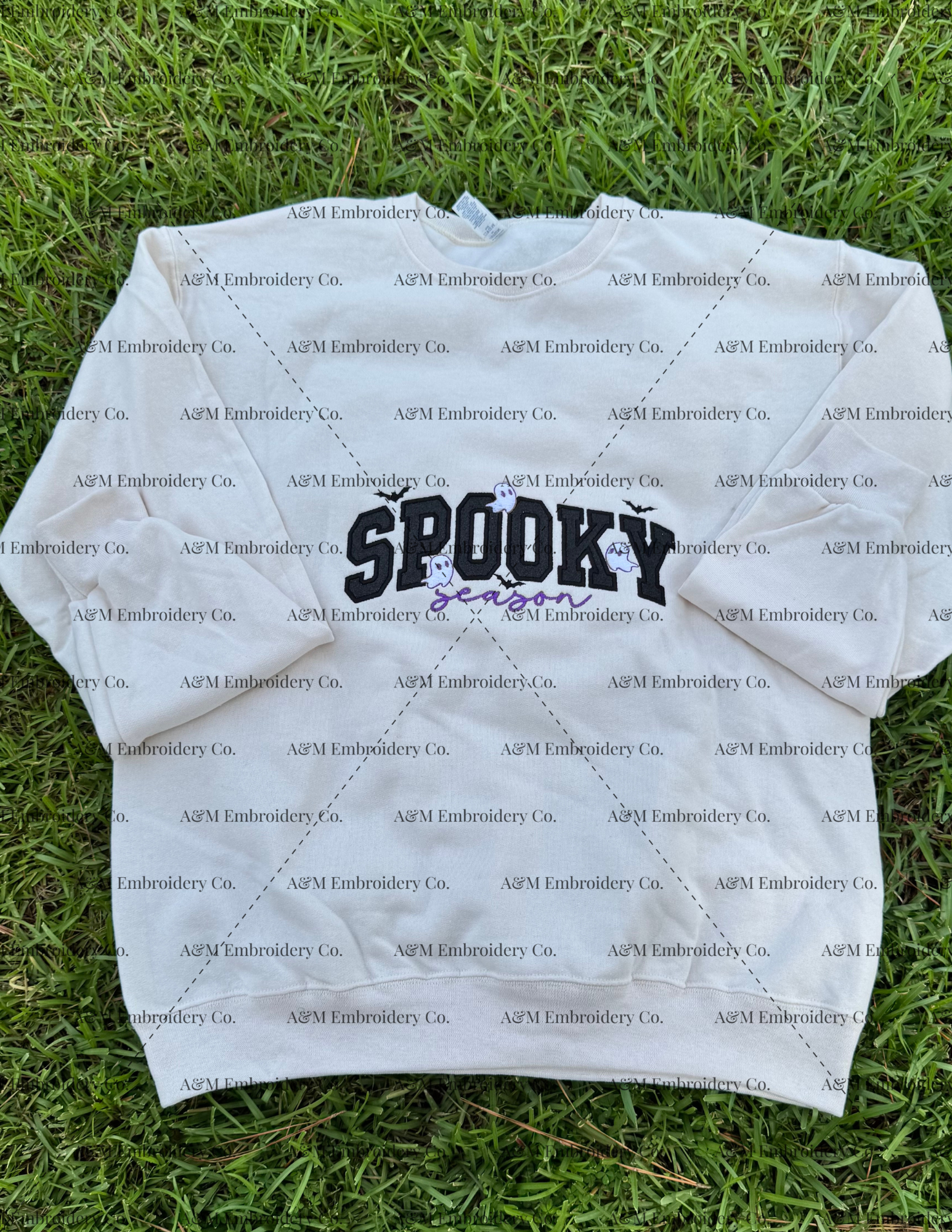 Spooky Season Embroidered Glitter Sweatshirt