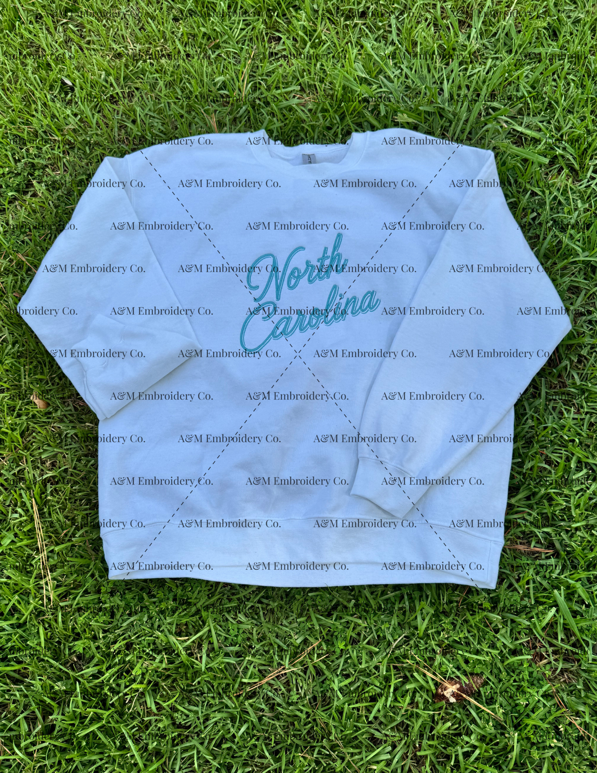 North Carolina Layered Font Embroidered Sweatshirt